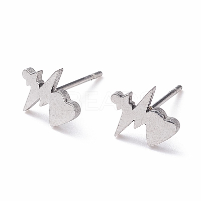 Tarnish Resistant Unisex 304 Stainless Steel Stud Earrings LS-EJEW-E254-06P-1