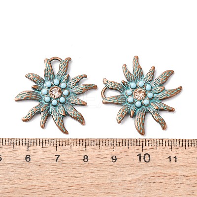 Tibetan Style Alloy Rhinestone Pendants FIND-B055-03-1