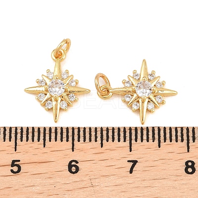 Brass Micro Pave Cubic Zirconia Charms KK-F927-09D-G-1