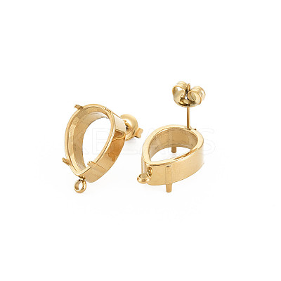 Ion Plating(IP) 304 Stainless Steel Stud Earring Findings X-STAS-N097-235LG-1