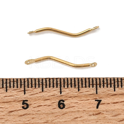 304 Stainless Steel Wavy Bar Links Connector Charms STAS-A134-01M-G-1