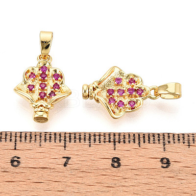 Brass Micro Pave Cubic Zirconia Pendants KK-N257-70G-1