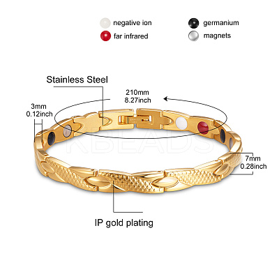 304 Stainless Steel Panther Chain Watch Band Bracelets JB664A-1