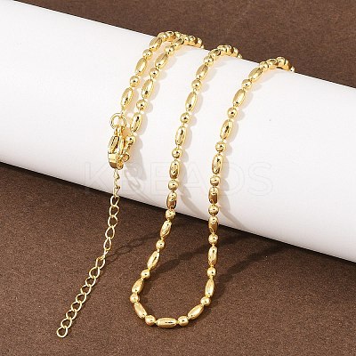 2.2MM Brass Ball Chain Necklaces for Men Women X-NJEW-L012-06G-1