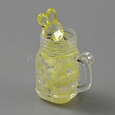 Transparent Resin Pendants LS-RESI-WH0029-44F-1