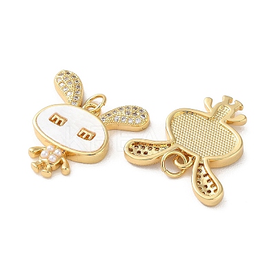 Brass Micro Pave Cubic Zirconia Pendants KK-B083-42G-1