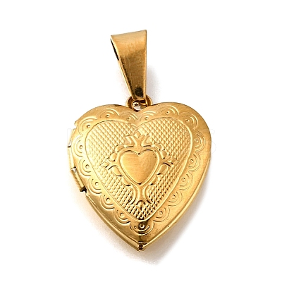 316 Stainless Steel Locket Pendants STAS-C123-02C-G-1