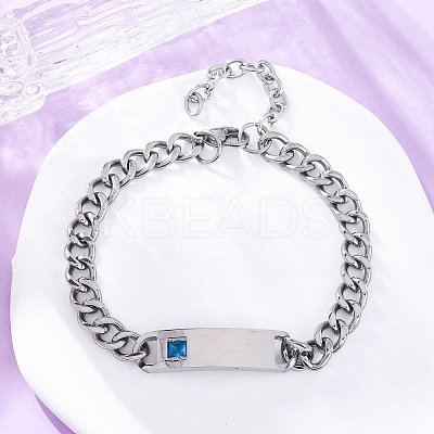 201 Stainless Steel Cuban Link Chain Bracelets BJEW-B078-162P-1