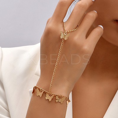 Alloy  Butterfly Link Ring Bracelets WG09712-05-1