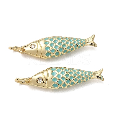 Brass Micro Pave Clear Cubic Zirconia Pendants KK-G522-43G-04A-1