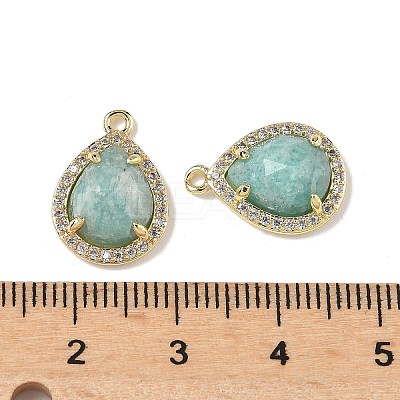 Natural Amazonite Faceted Teardrop Pendants G-U028-02G-04-1