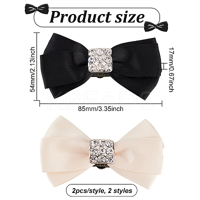 4Pcs 2 Colors Polyester Bowknot Shoe Decorations FIND-FG0002-38-1