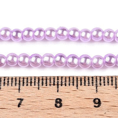Baking Paint Pearlized Glass Pearl Round Bead Strands HY-Q003-4mm-47-A-1