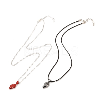 Rack Plating Alloy Heart Pendant Necklaces Sets NJEW-B081-07C-1