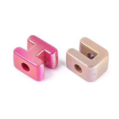 UV Plating Opaque Acrylic European Beads OACR-Q199-09-1
