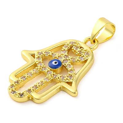 Brass Micro Pave Clear Cubic Zirconia Pendants KK-S401-01G-1