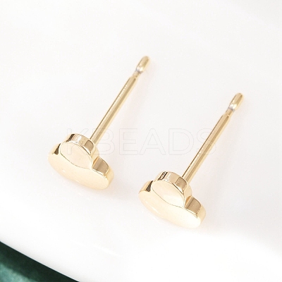 Brass Clover Stud Earrings for Women EJEW-G441-06D-G-1