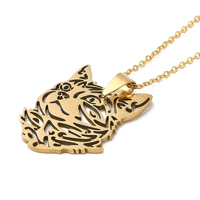201 Stainless Steel Pendant Necklaces NJEW-H022-05G-1