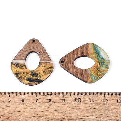 Opaque Resin & Walnut Wood Pendants RESI-T060-49M-1