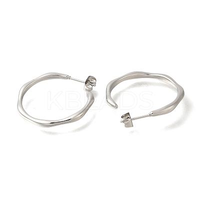 304 Stainless Steel Ring Stud Earrings for Women EJEW-S227-57P-1