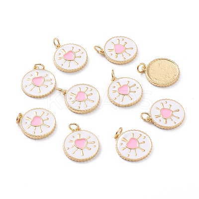 Real 18K Gold Plated Brass Enamel Pendants ZIRC-Z008-11A-1