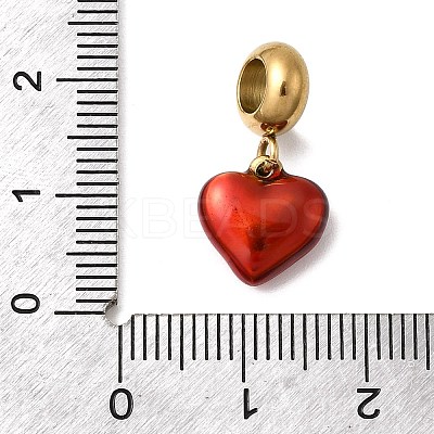 304 Stainless Steel Enamel European Dangle Charms STAS-D153-19G-1