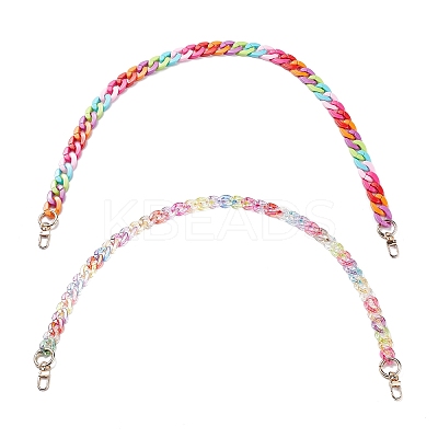 2Pcs 2 Colors Opaque Spray Painted Acrylic Chains Bag Handles AJEW-WR0001-13-1