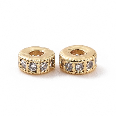 Brass Micro Pave Cubic Zirconia Beads KK-A181-VF432-2-1