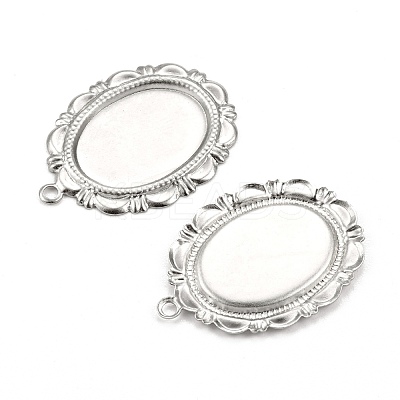 Non-Tarnish 304 Stainless Steel Pendant Cabochon Settings X-STAS-I167-03P-1