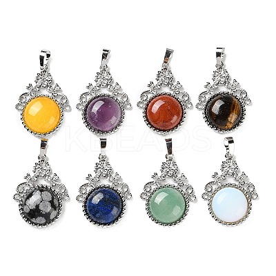 Natural & Synthetic Mixed Gemstone Pendants G-P498-01P-1