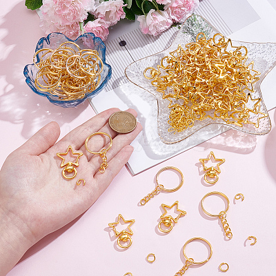 Star DIY Keychain Findings Kits DIY-SP0006-97G-1