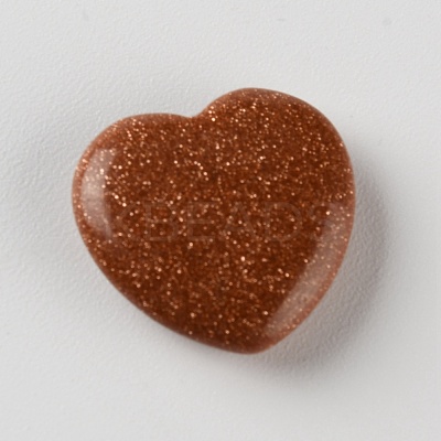 No Hole Heart Synthetic Goldstone Beads G-WH0016-12-1