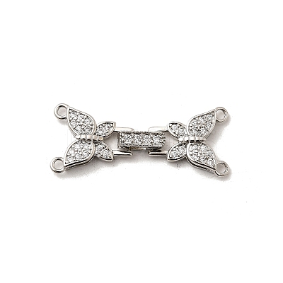 Brass Micro Pave Clear Cubic Zirconia Watch Band Clasps KK-A266-23P-1
