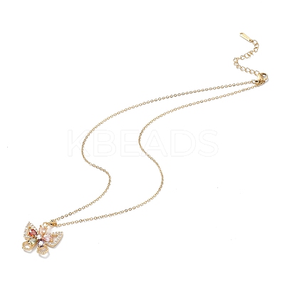 Colorful Cubic Zirconia Pendant Necklace NJEW-F307-02C-1