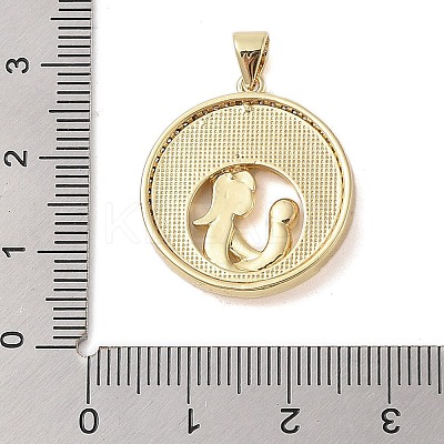 Brass Micro Pave Clear Cubic Zirconia Pendants KK-I712-51G-05-1
