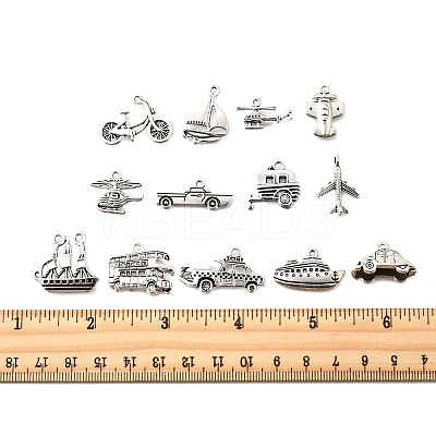 52Pcs 13 Style Tibetan Style Alloy Pendants TIBEP-FP0001-10-1