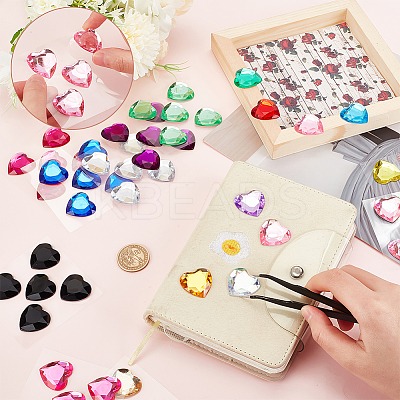 16 Sheets 16 Colors Transparent Acrylic Rhinestone Sticker DIY-GA0004-54-1