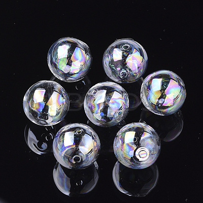 Handmade Blown Glass Globe Beads DH017J-1-25mm-AB-1