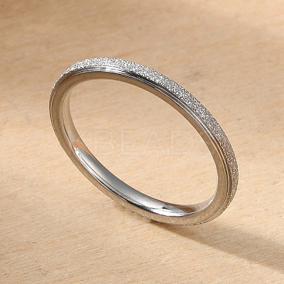 Non-Tarnish Textured 201 Stainless Steel Simple Thin Finger Ring for Women RJEW-I089-26P-1