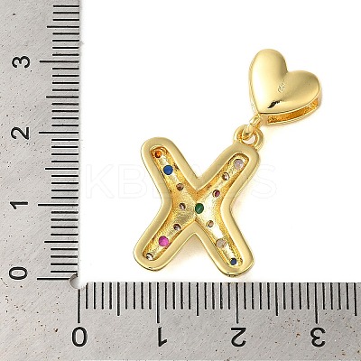 Rack Plating Brass Micro Pave Clear Cubic Zirconia Perdants KK-C067-12G-X-1
