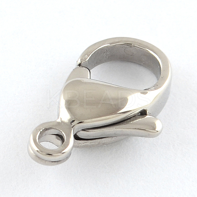 Tarnish Resistant Polished 316 Surgical Stainless Steel Lobster Claw Clasps STAS-R072-15A-1