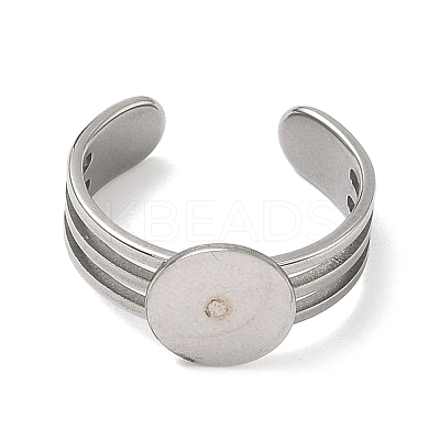 304 Stainless Steel Cuff Ring Findings STAS-B126-07P-1