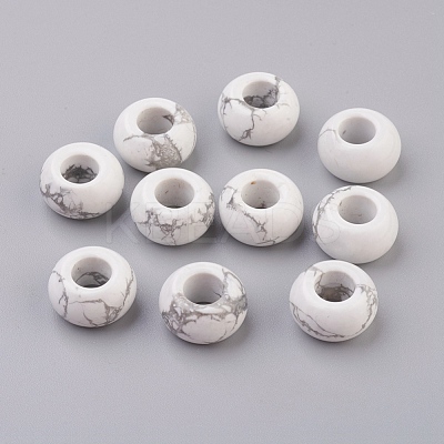 Natural Howlite European Beads G-G740-14x8mm-07-1
