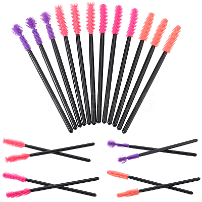 32Pcs 4 Styles Plastic & Silicone Eye Lashes Cosmetic Brushes AJEW-GF0010-51-1