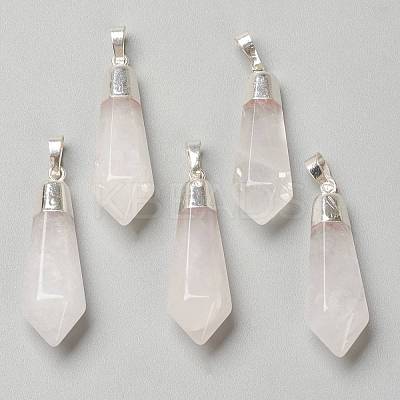 Natural Quartz Crystal Pointed Pendants G-P445-E13-1