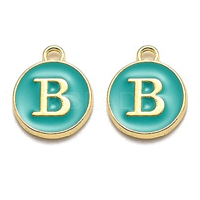 Golden Plated Alloy Enamel Charms X-ENAM-Q437-15B-1
