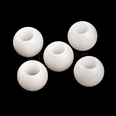 Natural White Jade European Beads G-R488-01H-1