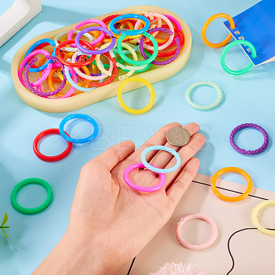 140Pcs 14 Styles Plastic Twisted Loose Leaf Book Binder Hinged Rings FIND-TA0008-26-1