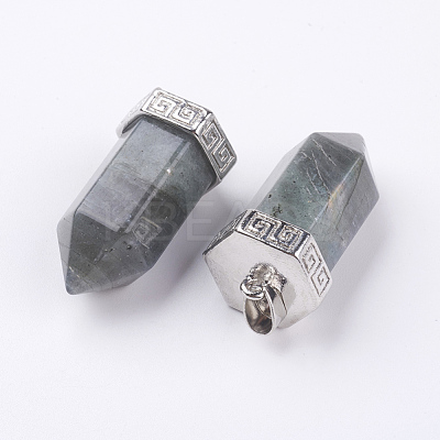 Natural Labradorite Pointed Pendants G-E442-03N-1