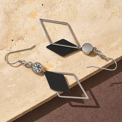 Electroplated 304 Stainless Steel Dangle Earrings EJEW-Z129-22P-1